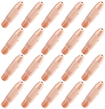 20 Stuks 0.8mm Koperen Contacttips voor MIG Lassen, Compatibel met Binzel 25KD Laspistool, Lasaccessoires en Verbruiksartikelen