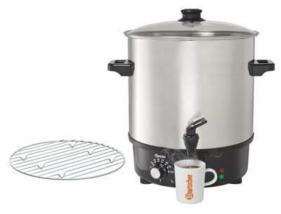 Heetwaterpan / Gluhweinpan met tapkraan | RVS Ketel | Ã˜450 mm | 25 liter