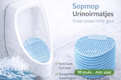 Sopmop Urinoirmatjes Met Frisse Ocean-Mist Geur Blauw - Met Anti-Spat Haartjes - 10 stuks