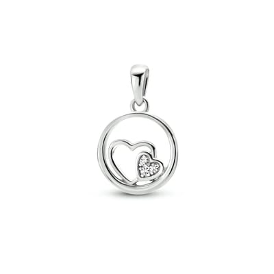 zilver gerhodineerd hanger hartjes zirkonia 1335269