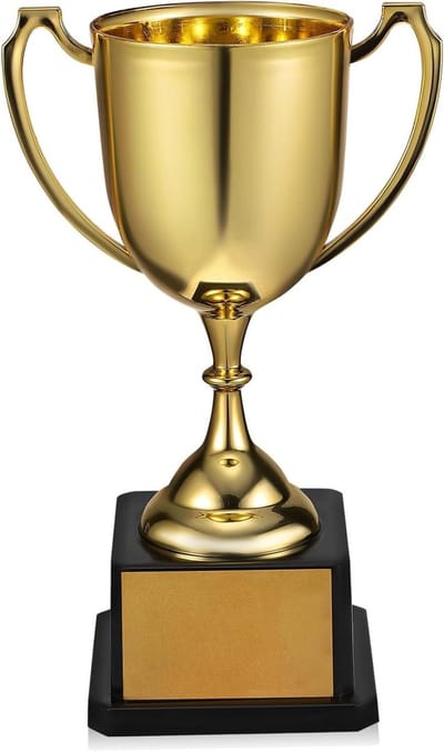 Trofee Feestbeloningen - Team Prijzen - Wedstrijden Belonen - Zelf Personaliseerbaar - 19 cm Hoog - Goud
