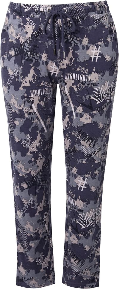 Angel of Style - Dames - Joggingbroek Straight Fit all-over print - Antraciet - Maat 42