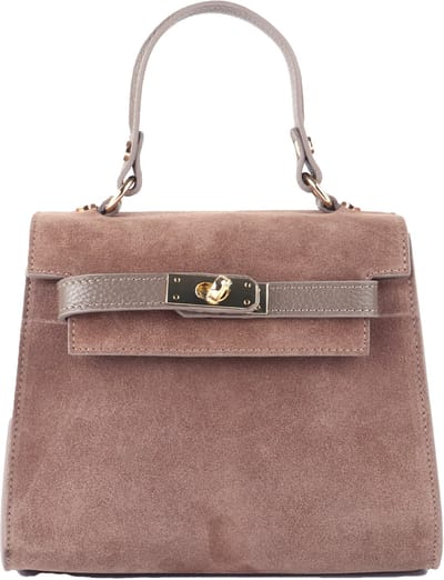 Giuliano lederen handtas Melisa - Suede - Made in Italy - Taupe