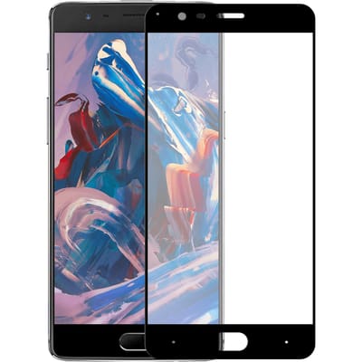 OnePlus 3T screenprotector gehard glas Edge to Edge - Zwart