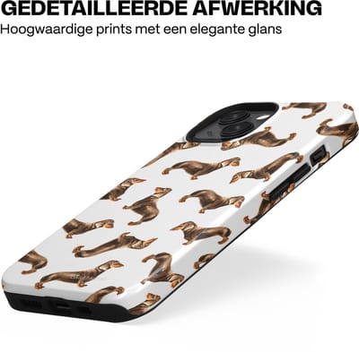 Casetastic Hoesje Geschikt voor Apple iPhone 13 Magsafe - Stijlvolle Beschermende Duo-layer Case - Teckel Twister