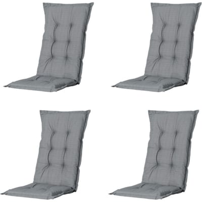 Madison tuinkussens hoge rug basic grey 123x50 - 4 stuks