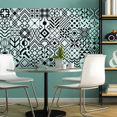 Zelfklevende muurtegelstickers voor keuken en badkamer - 60 Scandinavische/Deense tegelstickers - 60 stickers, 10x10 cm