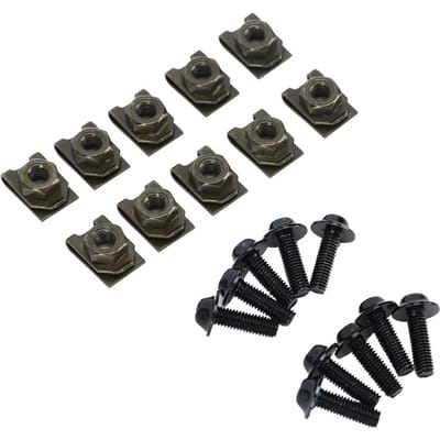 Kit de Boulons de Carénage de Moto 5*16MM Vis Spire Vitesse Attache Rapide Clip Écrou noir