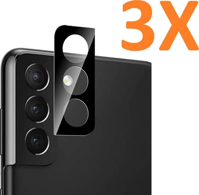 Camera Lens Glass Protector Gehard Glas beschermer - Zwart - 3X - Geschikt voor: Samsung Galaxy S21 FE