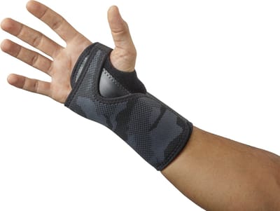 Mövibrace - Polsbrace rechts - Met spalk - Herstel of ondersteuning breuk / blessure / Carpaal Tunnel Syndroom - Unisex - Zwart / Camouflage - Een maat - Verstelbaar