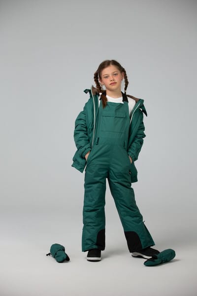 Ducksday Skibroek Kinderen – Waterdicht – Warm & Ademend – Unisex Wintersportbroek met Bretellen – Donkergroen – Maat 98/104