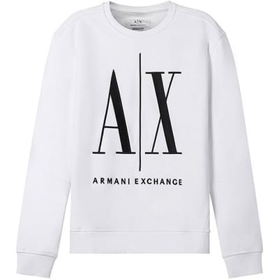 Armani Exchange Katoenen Geborduurde Logo Sweater Heren tops Wit 8NZMPA-ZJ1ZZ-1100 L black