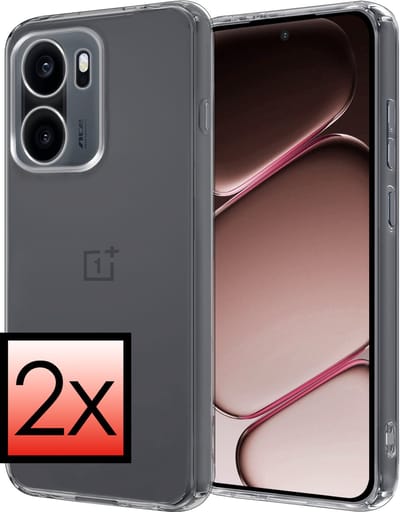 Hoesje - 2 Stuks - Geschikt voor OnePlus 15R - Sterk & Shockproof - Case Siliconen - Back Cover - Telefoon Hoes - Transparant