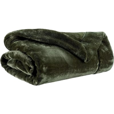 Zachte Vivaraise plaid - 100% polyester, saliegroen, 150 x 200 cm