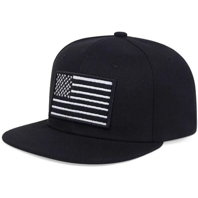 Unisex Amerikaanse Vlag Borduurwerk Hip-Hop Hoeden Buiten Verstelbare Casual Baseballpetten Zonbescherming Hoed black