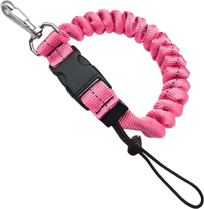 Duikcamera Koord - Veerkoord Polsband - Watersport Beveiliging - Intrekbaar Gesp - 26.3 cm Lengte - Zwart