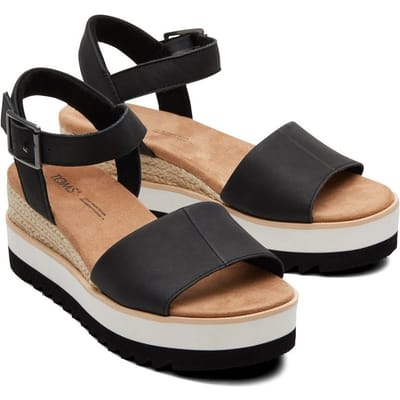TOMS Diana Leer Damesschoenen Zwart