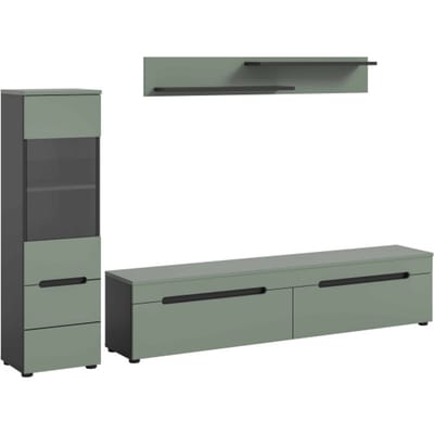 Canu wandcombinatie staand-hangend Smoke Green NB Basaltgrijs NB Abs. Smoke Green NB - 33x221x141cm