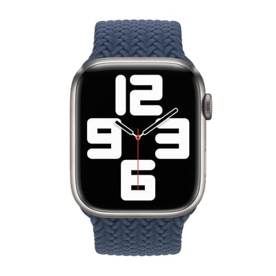 Gevlochten solobandje voor de Apple Watch | 44/45/46/49 mm - Maat 12 - Abyss Blue