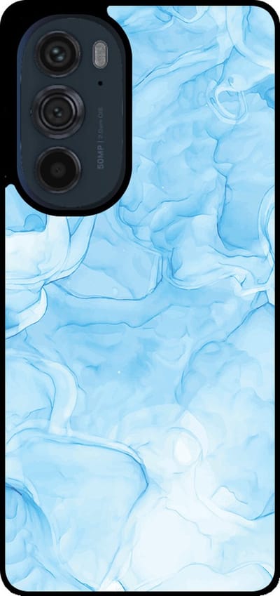 Smartphonica Telefoonhoesje Geschikt voor Motorola Edge 30 Pro met marmer opdruk - TPU backcover case marble design - Lichtblauw geschikt voor Motorola Edge 30 Pro