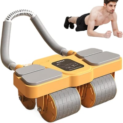 Buikroller met Steun - Core Trainer - Buikspieren Trainen - Automatische Terugslag - 39.7 cm - Oranje