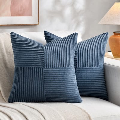 Dailygoods- Kussenhoezen 60 x 60 cm - Set van 2 - Boho/Corduroy - Zacht/Decoratief - Onzichtbare Ritssluiting - Klassiek Patroon - Decoratieve Kussens