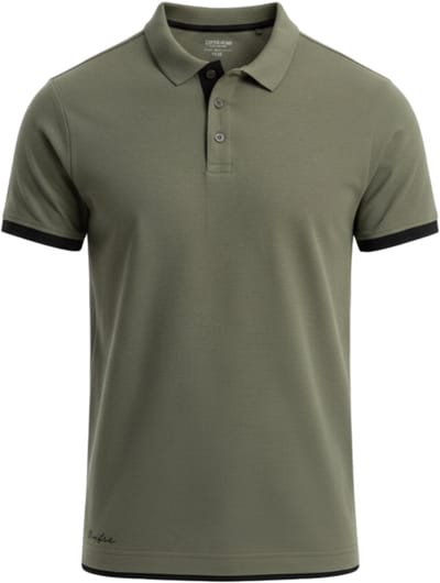 OMBRE Polo - Slim Fit - Katoen - Korte Mouw Olijf S