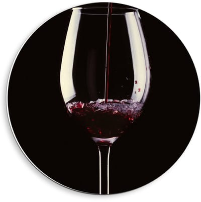 KuijsFotoprint - Schilderij - Glas Rode Wijn Met Scherven - Zwart, Rood En Grijs - 40 X 40 Cm