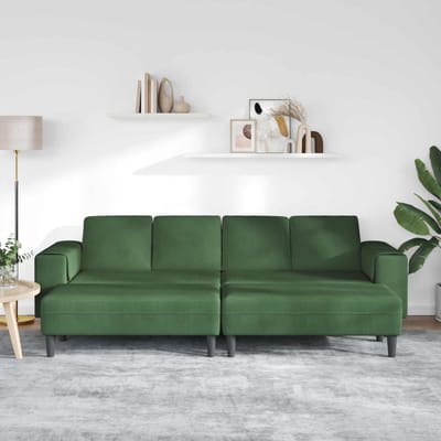 vidaXL - Bank - Donkergroen - 250 - x - 188 - x - 76 - cm - Corduroy - stof