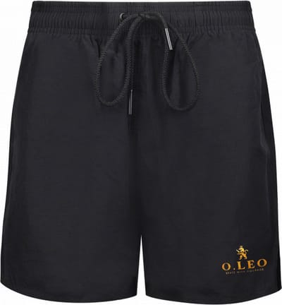 O.leo - Zwembroek heren - Zwart - Maat S - 100% polyamide - Met binnenbroek & achterzak met rits
