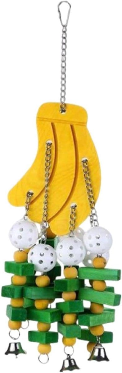Vogel Voeder Speelgoed - Banaan Hout - Snavel Verzorging - Interactief Ontwerp - 25 x 20 x 10 cm