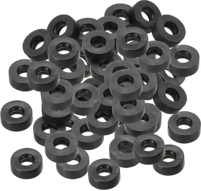 Dailygoods - PATIKIL M3 Rubberen sluitringen, rubberen afdichting, rond, 60 stuks, 3 mm ID, 8 mm, OD, 3 mm dik, platte sluitringen, set, afdichtingsrubber voor kraanbuis, bevestigingsschroef, zwart