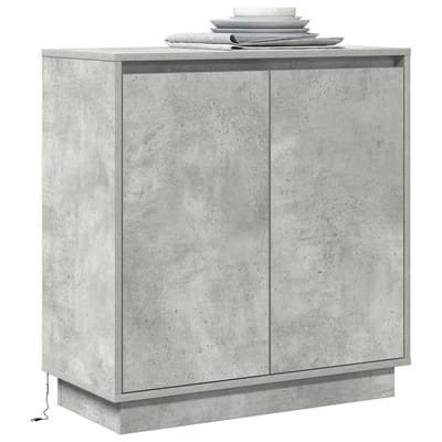 vidaXL - LED - Dressoir - Betongrijs - 71 - x - 34,5 - x - 75 - cm - Bewerkt - hout
