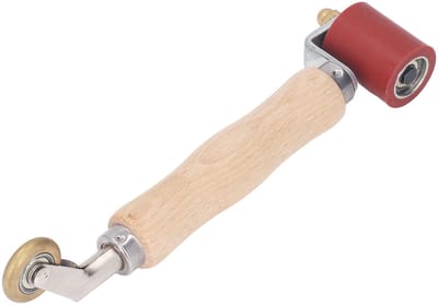 Dailygoods- Naadroller Dubbelzijdig - Siliconen Gereedschap - Messing Detailrol - Hittebestendig tot 260°C - Afmetingen 53 x 29 x 121 mm - Geschikt voor PVC/TPO/EPDM - Dakroller