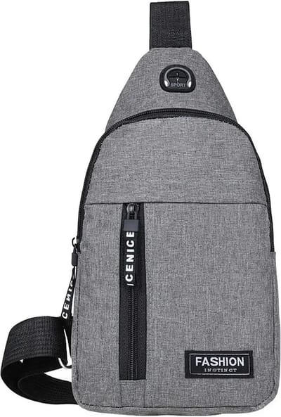 Crossbody Tas Heren I Schoudertas I Heuptas I Sling Bag I Met Hoofdtelefoon Kabel Opening I Anti Diefstal I Waterafstotend I Grijs
