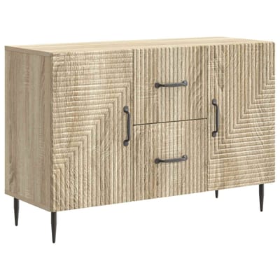 vidaXL - Dressoir - met - lade - Sonoma - Eiken - 89 - x - 34,5 - x - 60 - cm - Bewerkt - hout