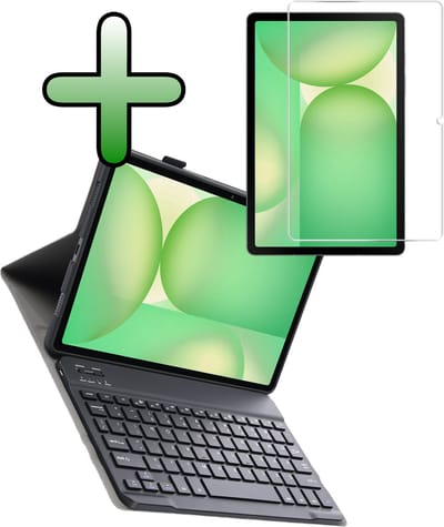 Hoes Geschikt voor Samsung Galaxy Tab S10 Lite - Met Screenprotector - Toetsenbord Case - Keyboard Book Cover - Hoesje - Zwart