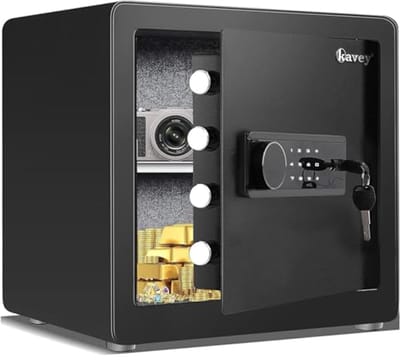 Kluis - Geldkluis Safe - Waardevolle Spullen - Dubbel Alarmsysteem - 40 Liter - Zwart