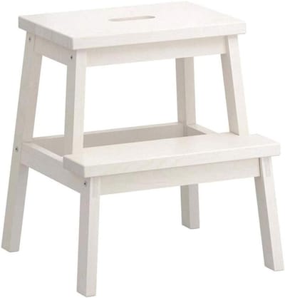 Houten Stapkruk - Keukenladder Schoenbank - Veilig Klimmen - Massief Hout - 43x39x50 cm - Zwart