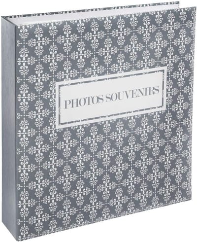 WEB2O Romance Bleu Gris - Fotoalbum - Voor 500 foto's van 10 x 15 cm - Groot formaat 34 x 33 cm - Harde kaft met romantisch motief