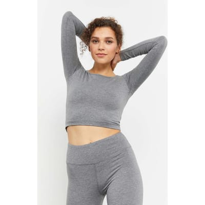 Slim-Fit Lange Mouwen Crop Top