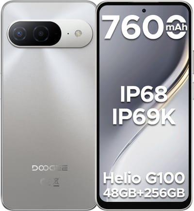 DOOGEE B10 4G - Smartphone - Robuuste Smartphone - 48GB RAM + 256GB ROM/2TB TF - Android 16 - 7600mAh/33W - 6,63 inch FHD+ 120Hz Scherm - IP68/IP69K Waterdicht - Helio G100 - NFC - Vingerafdruk & Face ID - Natuurlijke