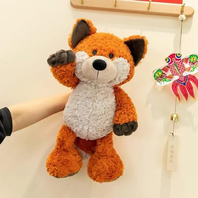 Poupée loup en peau de mouton, poupée câline Grand Méchant Loup, poupée endormie, renard en peluche, cadeau d'anniversaire 40cm orange