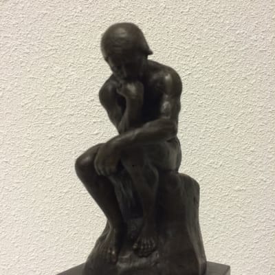 1 Sculptuur Brons, de denker, Rodin.
