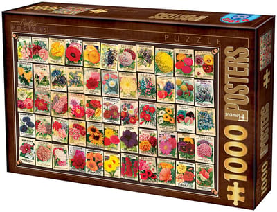 D-Toys puzzel vintage collage bloemen 1000 stukjes legpuzzel.