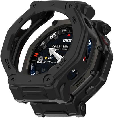Strap-it Rugged TPU Beschermhoes – Sterk, Schokbestendig, Outdoor Protection – Black – geschikt voor Amazfit T-Rex 3 Pro 48mm