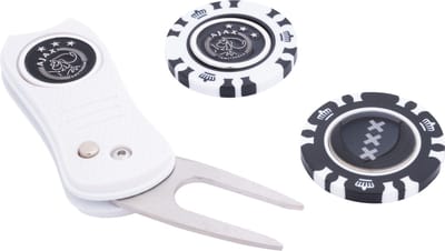 Ajax Golf Gift Set - Pitchfork Met 2 Ball Markers met Ajax logo