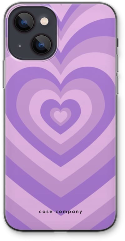 Case Company® - Hoesje geschikt voor iPhone 13 hoesje - Hart Paars - Soft Cover Telefoonhoesje - Bescherming aan alle Kanten en Schermrand