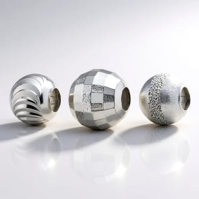 Cavill - Elegante Hanger - 925 Sterling Zilver Geplatiniseerd - MonoSono Collectie - Matte & Glanzende Afwerking - Tijdloos Parelstructuur Design