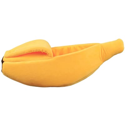 Nieuw Creatief Cartoon Huisdier Banaan Nest Semi-gesloten Klein en Middelgroot Kattennest en Hondenmand Vierseizoenen Universeel Huisdierbed L: 65 * 25 * 18CM
